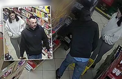 Policja poszukuje pary podejrzanych o kradzież w markecie w Mławie