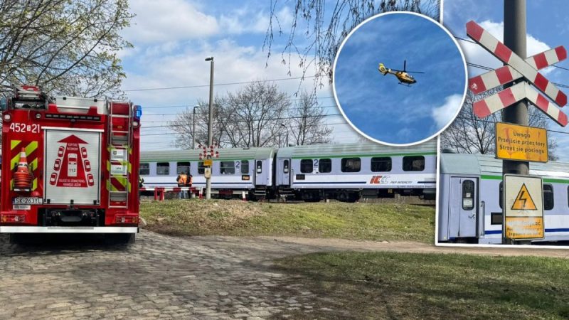 Tragiczny wypadek na przejeździe kolejowym w Gliwicach. Mężczyzna potrącony przez pociąg Intercity