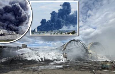 Pożar magazynów z granulatem oponowym w Chełmie. Zwołano sztab kryzysowy