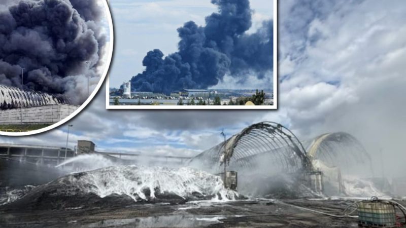 Pożar magazynów z granulatem oponowym w Chełmie. Zwołano sztab kryzysowy