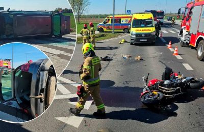 Tragiczny wypadek w Strzelnie Klasztornym. 40-letni motocyklista nie żyje