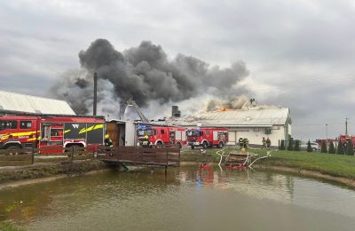 Ponad 100 strażaków walczy z pożarem hali produkcyjnej w Dziardonicach