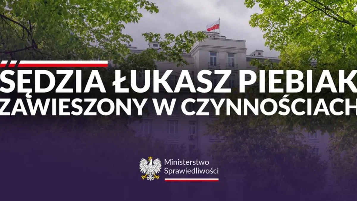 Minister Sprawiedliwości odsuwa sędziego Piebiaka od orzekania