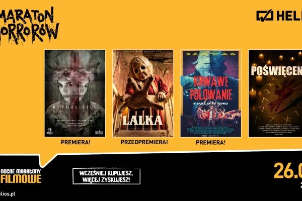 Maraton Horrorów w Helios Konin – cztery filmy grozy w jedną noc 26 czerwca