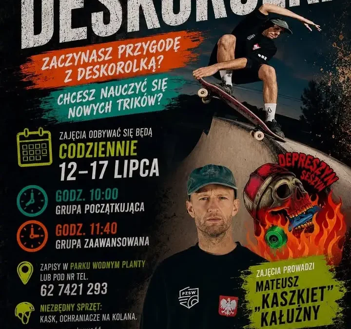 Bezpłatne lekcje deskorolki w Pleszewie – start 12 lipca
