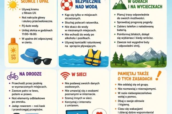 Bezpieczne wakacje – przypominamy najważniejsze zasady