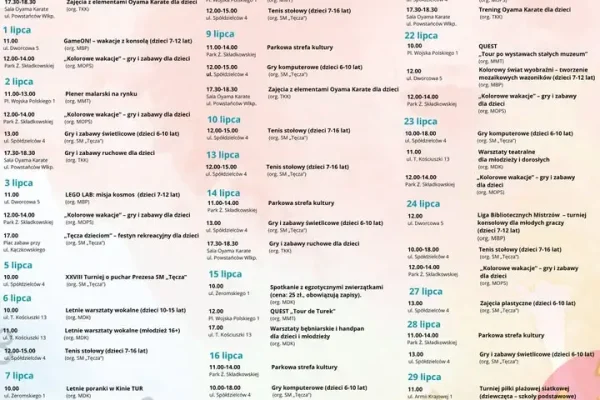 Wakacje w Turku – program na czerwiec i lipiec 2026