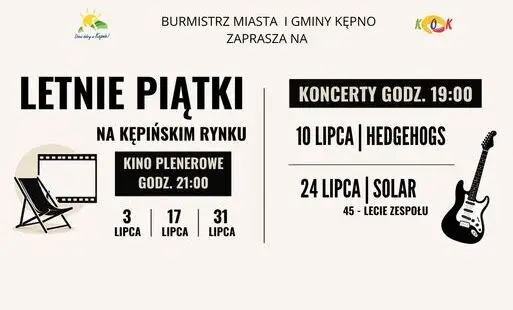 Letnie Piątki w Kępnie – koncerty i kino plenerowe na Rynku